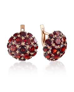 Серьги из красного золота PLATINA jewelry 02-3188-00, гранат