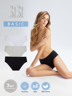 Комплект трусов женских Sisi SI5107 Slip (midi) белых; черных 50 RU