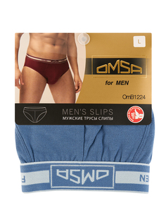 Трусы мужские Omsa Basic OmB 1224 Слипы голубые 44 RU
