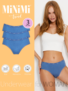 Комплект трусов женских Minimi MT_Pois_221 Slip (спайка 3 шт.) синих L