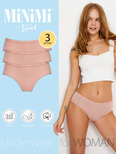 Комплект трусов женских Minimi MT_Pois_221 Slip (спайка 3 шт.) розовых M