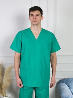 Рубашка медицинская мужская Медицинский Мир Хирург-т бирюзовая 44 RU
