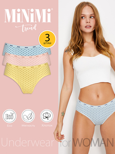 Комплект трусов женских Minimi MT_Pois_221 Slip (спайка 3 шт.) разноцветных S