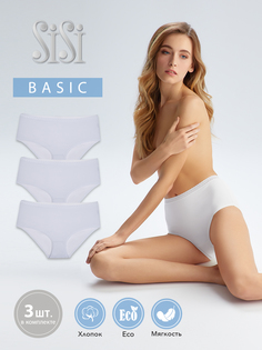 Комплект трусов женских Sisi SI5208 Slip (maxi) (спайка 3 штуки ) белых XL