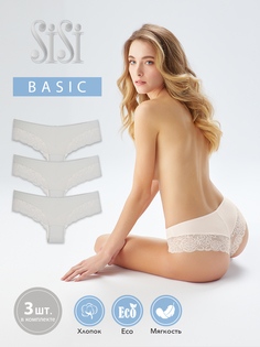 Комплект трусов женских Sisi SI5506 Panty (спайка 3 штуки ) белых 2XL