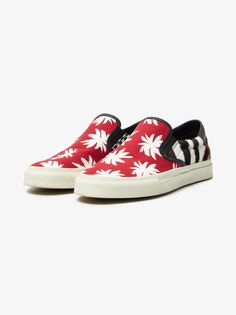 Слипоны мужские Amiri Colorful Slip On Palm Printed Canvas Sneakers красные 7.5 US