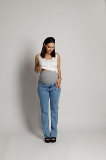 Джинсы для беременных женские Tibba Clothes Jeans for pregnant women MISHA голубые 42 EU