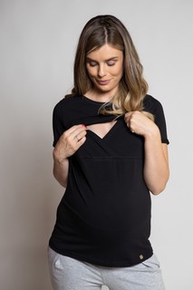 Футболка для беременных женская Tibba Clothes T-007-B черная S