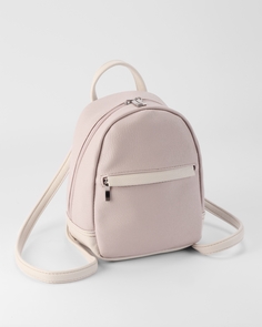 Рюкзак женский McKIR 21-138 розовая пудра/бежевый, 20х16х8 см