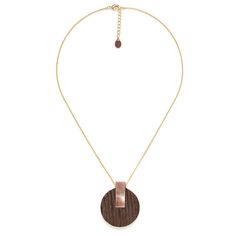 Колье из бижутерного сплава 45 см Nature Bijoux NB23.2-15-42961, дерево/перламутр