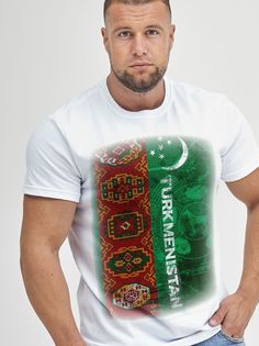 Футболка мужская Туркменистан белая 6XL No Brand