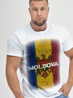 Футболка мужская Молдова белая M No Brand