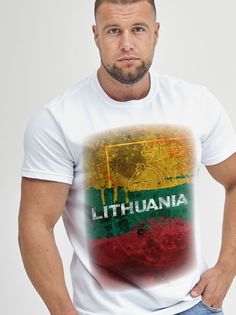 Футболка мужская Литва белая XS No Brand
