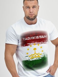 Футболка мужская Таджикистан белая 8XL No Brand