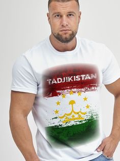 Футболка мужская Таджикистан белая 4XL No Brand