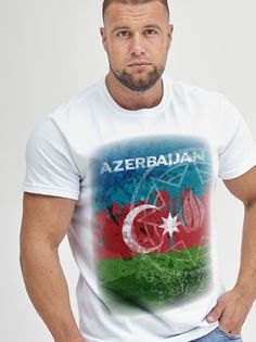 Футболка мужская Азербайджан белая S No Brand