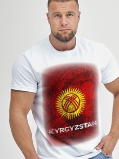 Футболка мужская Киргизия белая M No Brand