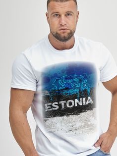 Футболка мужская Эстония белая 8XL No Brand