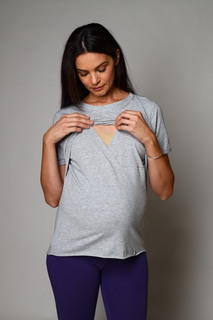 Футболка для беременных женская Tibba Clothes T-011 серая XL