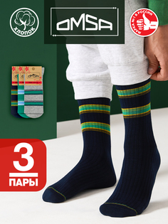 Комплект носков мужских Omsa FREESTYLE 617-3 синий/зеленый 35-38 3 пары