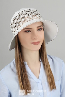 Шляпа женская Меховой Век 2229ЕГ белая, р.55-59