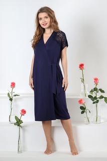 Халат женский Виолетта Блаженство-3 синий 44 RU Violetta