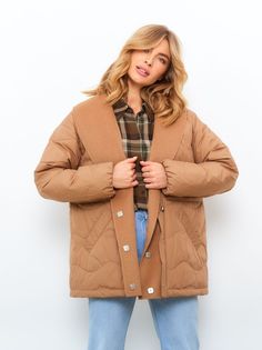 Куртка женская LAWINTER 82513 коричневая 48 RU