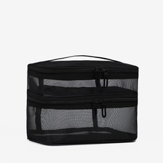 Косметичка унисекс СеткаL черная, 20х13х14 см No Brand