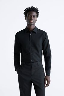 Рубашка мужская ZARA 07545517 черная XL
