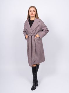 Пальто женское 365 clothes KR-291-Рубчик коричневое 42 RU