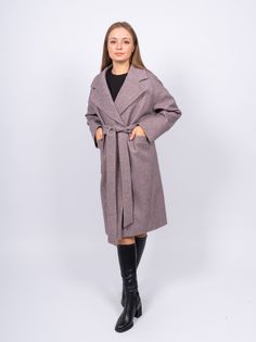 Пальто женское 365 clothes KR-291-Рубчик коричневое 46 RU