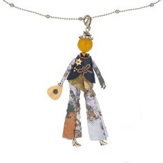 Колье из бижутерного сплава 40,5 см Miamelie MiA-2401-CL5636, бирюза/бисер/стразы