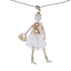 Колье из бижутерного сплава 40,5 см Miamelie MiA-2401-CL5580, пайетки/бисер/стразы