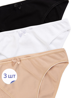 Комплект трусов женских Baykar 8808 белых, черных, бежевых 4, 3 шт.