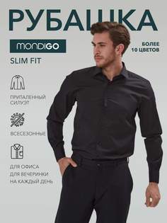 Рубашка мужская MONDIGO 16603 черная 48/170-176
