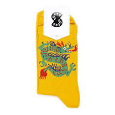 Носки унисекс Super Socks Дракон желтые 40-45