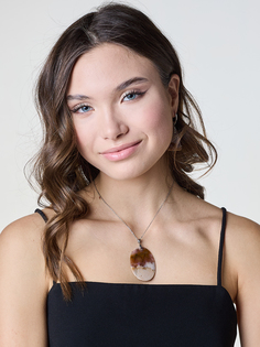 Комплект (подвеска+серьги) из серебра OLIVA JEWELRY 232800/1-02, агат