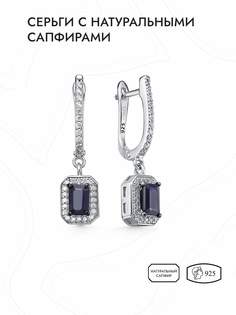 Серьги подвески из серебра INCRUA ETL-047-E-BS, сапфир