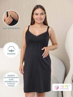 Ночная сорочка для беременных женская Hunny mammy 1-НМП21602 черная 42 RU