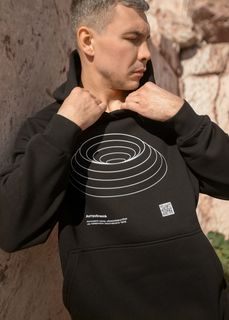 Худи унисекс КосмоМерч Астроблема черное XL-XXL