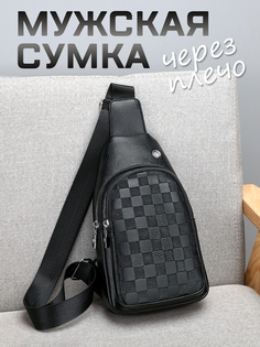 Сумка-слинг мужская Bagtown 931 черная, 32х18х8 см