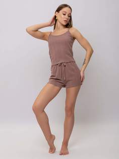 Пижама женская Vasilenko Collection 800 коричневая M