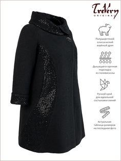 Пальто женское Trevery 93505 черное 64 RU