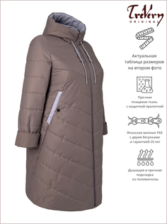 Пальто женское Trevery 92273 коричневое 68 RU