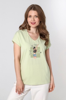 Футболка женская Виолетта Луиза-6 зеленая 48 RU Violetta