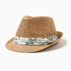Шляпа мужская MINAKU Пальмы коричневая, р.58