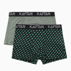 Комплект трусов мужских KAFTAN Синегал зеленый; черный 50 RU, 2 шт.