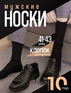 Комплект носков мужских Юнион Классические черных 41-43, 10 пар