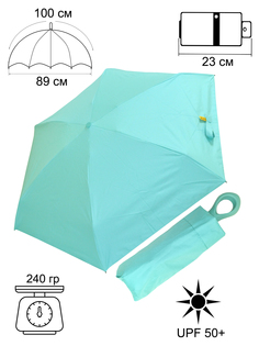 Зонт женский Ame Yoke Umbrella M50-5S бирюзовый/черный