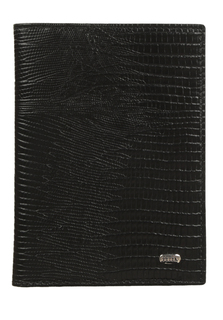Обложка для паспорта унисекс PETEK 581K черная/под рептилию